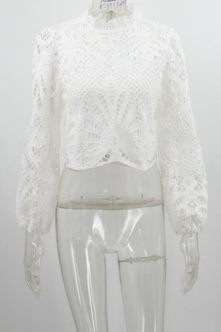 Crochet Balloon Sleeve Top
