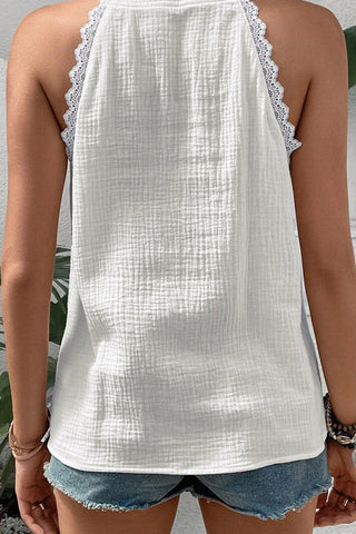Lace-Trimmed V-Neck Tank Top
