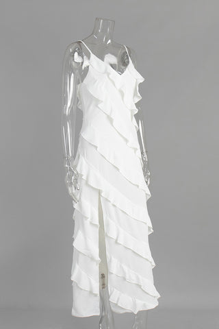 Cascading Ruffle Casual Dress