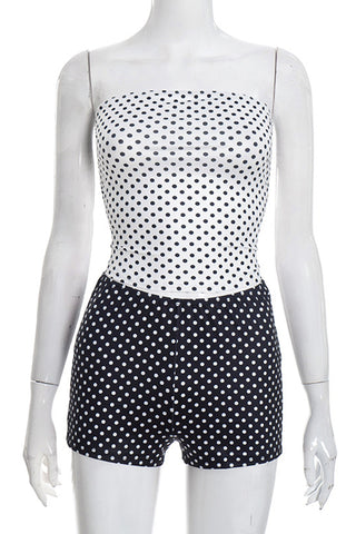 Strapless Polka Dot Short Set