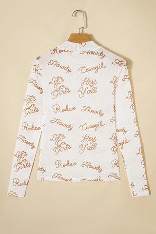 Graphic Print Long Sleeve Top