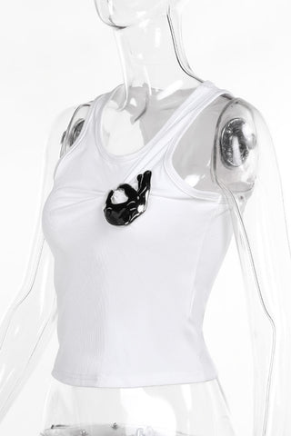 Sculptural Accent Tank Top