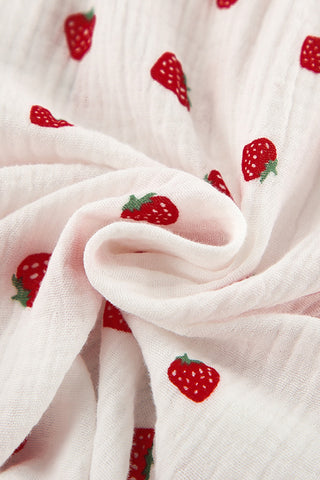 Flowy Strawberry Print Casual Dress
