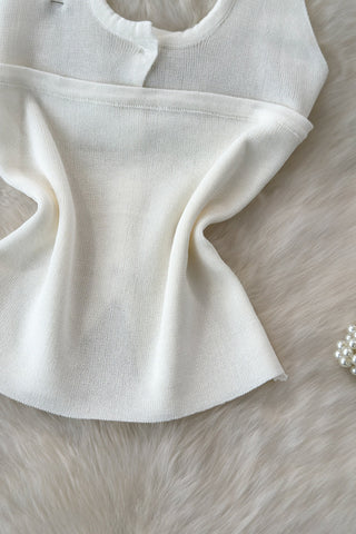 Button-Front Tank Top with Star Detail