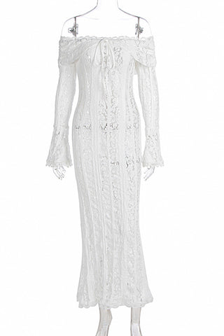 Off-Shoulder Lace Casual Dress