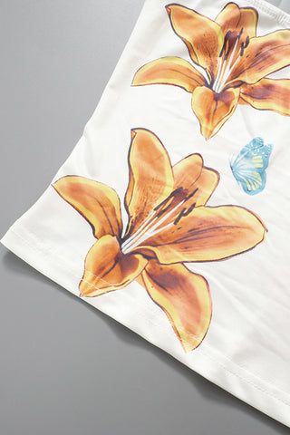 Floral Strapless Tank Top