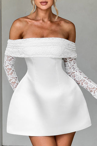 Off-Shoulder Lace Evening Dress