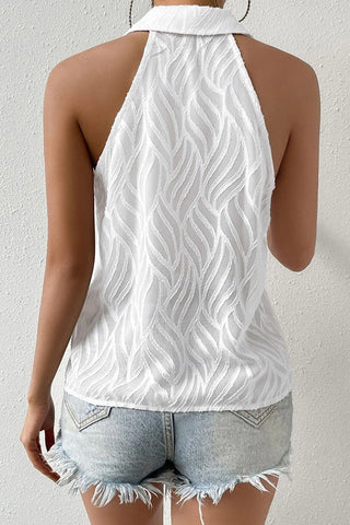 Textured Button-Front Tank Top