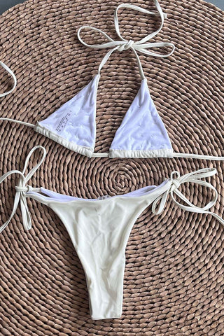 Triangle Bikini Set with Button Accents