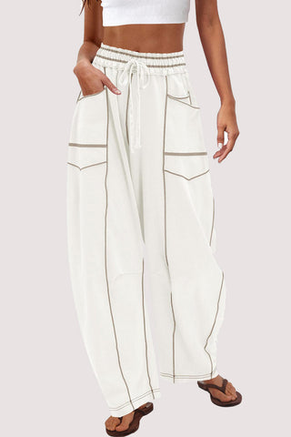 Relaxed Wide-Leg Drawstring Pants