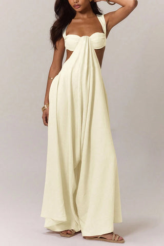 Cutout Jumpsuit with Flowing Skirt