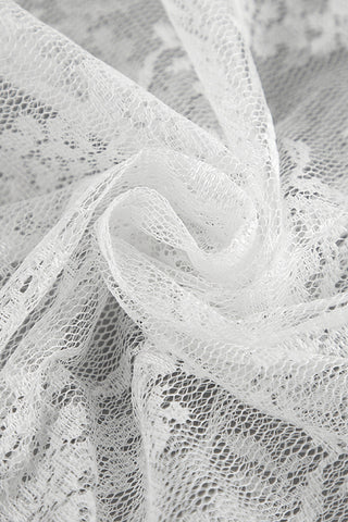 Sheer White Lace Maxi Skirt