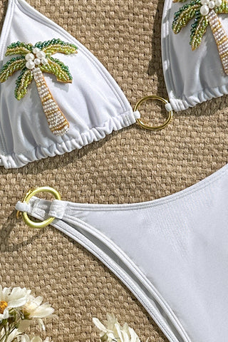 Embellished Palm Tree Bikini Set