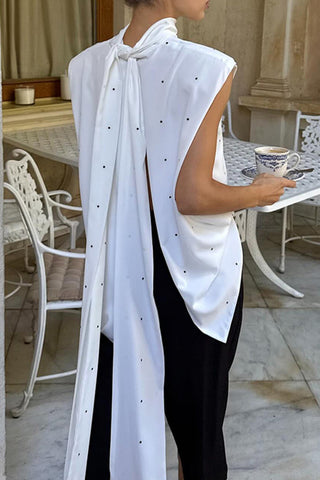 Elegant High-Neck Sleeveless Top