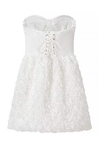 Strapless Floral Evening Dress