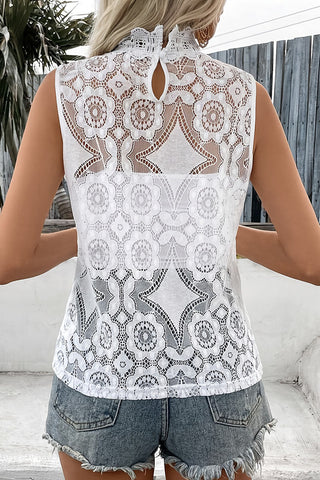 Lace High-Neck Tank Top