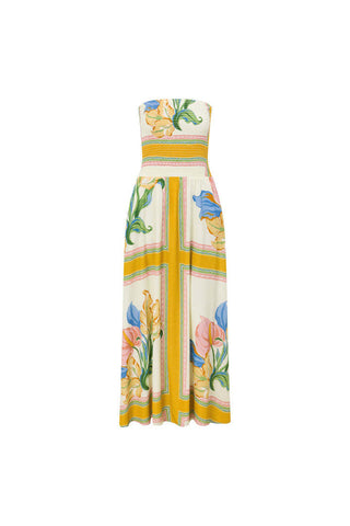 Strapless Floral Maxi Dress