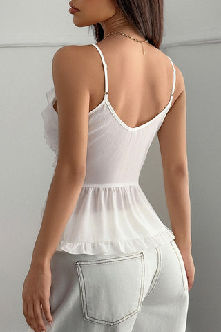 Ruffle-Trim Tie-Front Camisole