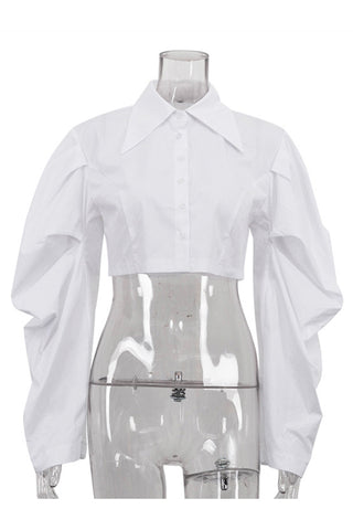 Puff Sleeve Cropped Shirt