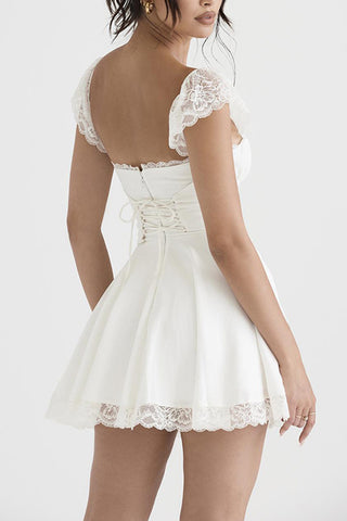 Lace Trimmed Mini Dress