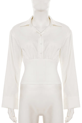 Elegant Collared Long Sleeve Top