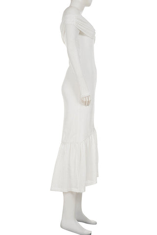 Off-Shoulder Knit Casual Dress