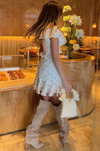 Ruffled Floral Mini Dress