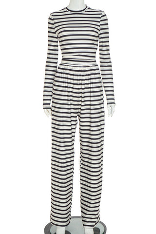 Striped Long Sleeve Pants Set
