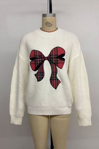 Festive Bow Accent Sweater