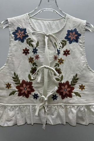 Floral Tie-Front Vest