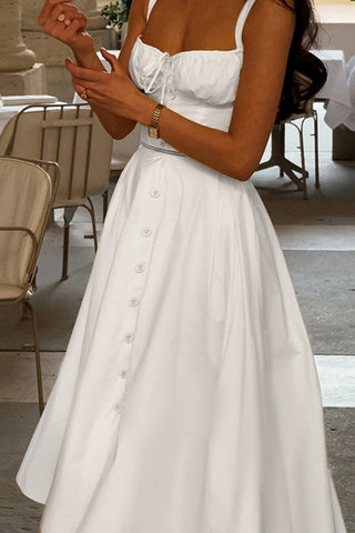 Button-Front Casual Maxi Dress