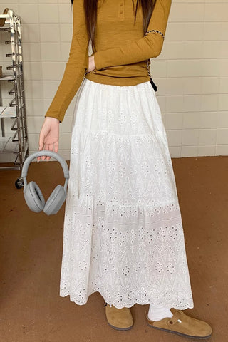 Tiered Midi Casual Skirt