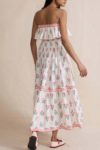 Strapless Tiered Casual Dress