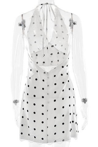 Polka Dot Halter Neck Dress