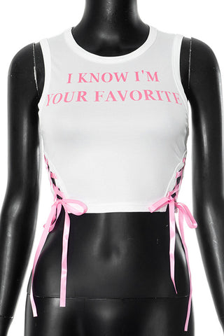 Statement Tank with Side Tie Accents