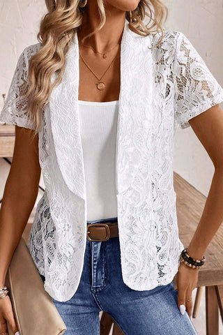 Elegant Lace Short Sleeve Blouse