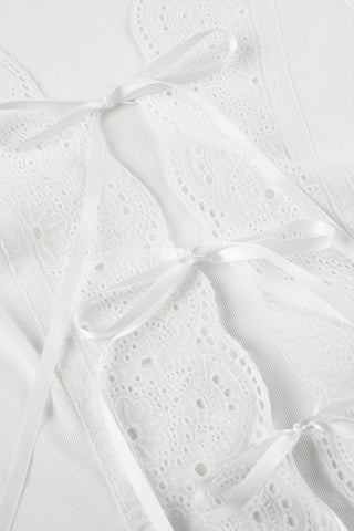 Lace-Up Eyelet Tank Top