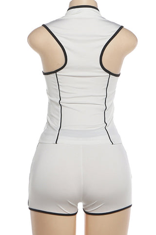 Zip-Front Athletic Short Set