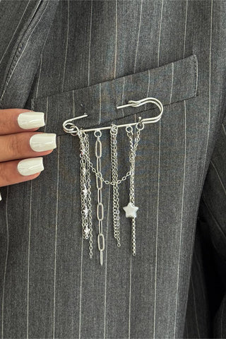 Versatile Chain Safety Pin Brooch