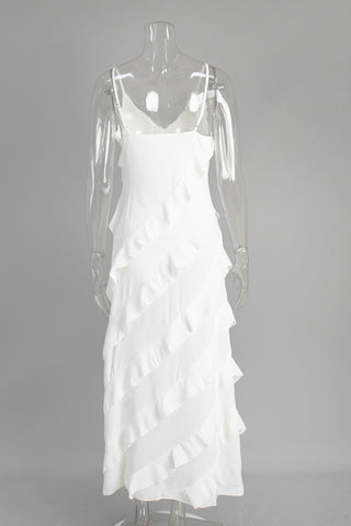 Cascading Ruffle Casual Dress