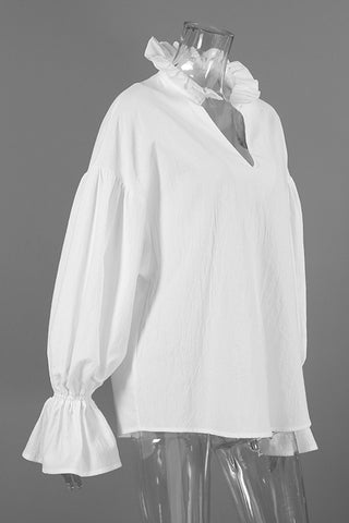 Elegant Ruffle-Collar Blouse