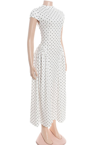 Polka Dot Casual Midi Dress