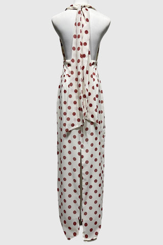 Polka Dot Halter Evening Dress