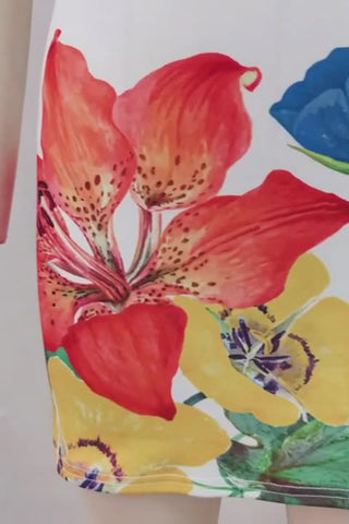 Strapless Floral Print Casual Dress