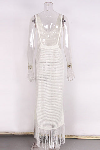 Crochet Fringe Cover-Up Dress