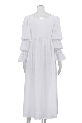 Long Sleeve Ruffled Casual Dress