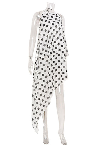 Polka Dot Asymmetrical Dress
