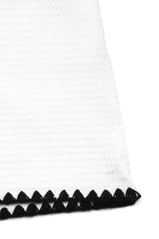 Textured Casual Shorts with Contrast Trim