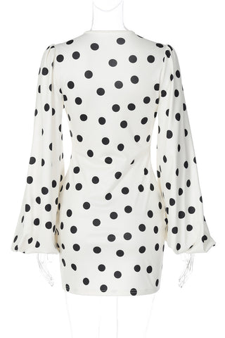 Polka Dot V-Neck Casual Dress