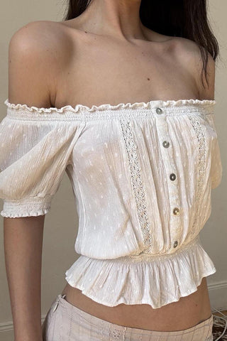 Off-Shoulder Ruffle Trim Camisole